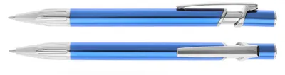 Produktbild von MPM-Quality Kugelschreiber Philomena mit Druckmechanik Aluminium Blau/Silber