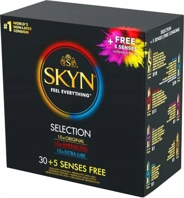 Image de Unimil Skyn Sélection Préservatifs sans latex, 35 pièces