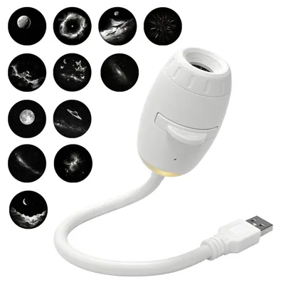 Sternenhimmel-Projektor 2-in-1, Galaxie-Projektor, 12 Dias, USB