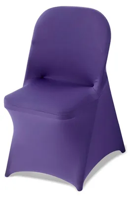 Productafbeelding van VEVOR Stoelhoesjes, stoelhoezen, stretch, 50 stuks, wasbaar en afneembaar. Stoelovertrek van polyester-Elasthan, geschikt voor bruiloften, diners en banketten, passend voor inklapbare stoelen (45 x 46 x 77 cm). Kleur: paars