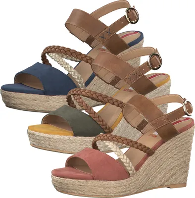 Produktbild von s.Oliver 5-28302-34 Damen Plateau Sandalen Sandaletten Keilabsatz, Größe:40 EU, Farbe:Grün