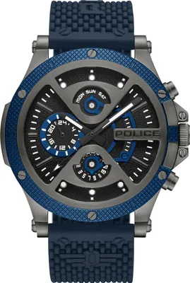 Produktbild von Police Armbanduhr blau Silikon Police Surigao Herren Multifunktion- UPOQ2110503