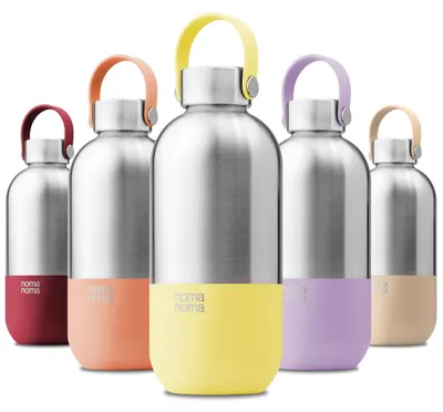 Edelstahl-Trinkflasche 750ml, auslaufsicher, BPA-frei, klimaneutral, Gelb