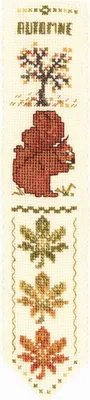 Produktbild von Le Bonheur des Dames Lesezeichen Kreuzstich Stickpackung  "Herbst", Zählmuster, 5x20cm