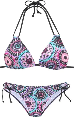 Produktbild von LASCANA Triangel-Bikini lila bedruckt Größe 32 Cup A/B