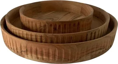 Image de WinQ - Bol en bois d'acacia d:40cm - bol à fruits en bois - bol en bois rond - bol de présentation