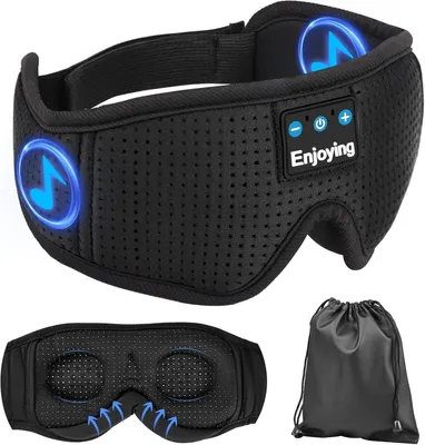 Produktbild von Schlafmaske mit Kopfhörer Bluetooth, 3D Schlafkopfhörer Bluetooth v5.4 Schlafkopfhörer Atmungsaktive Für Seitenschläfer Frauen Herren, Reisen, Nickerchen, Yoga, Meditation, Waschbar