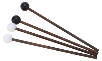 Produktbild von Percussionshammer Schlägel Trommelstöcke Rhythmusinstrument - 16,5 cm - Stahlzunge - Gummikopf - 4 Stück