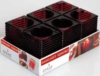 Obrázek produktu pro Svícen na čajovou svíčku 6 ks červený
