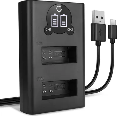 Image de CELLONIC Chargeur Double LP-E12 Smart et Rapide compatible avec Alimentation Dual LC-E12 + Câble USB de Charge
