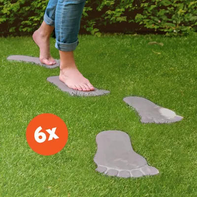 Produktbild von Trittsteine Fuß 6 hübsche Beton Trittplatten im Set