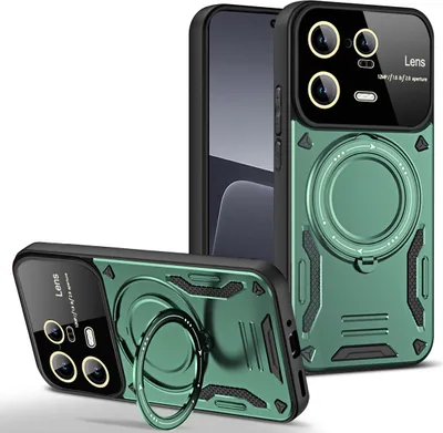 Image de Étui durable pour Xiaomi 13 Pro, étui à deux couches avec support d'anneau et support vert
