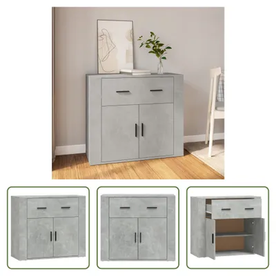 Produktbild von The Living Store Sideboard Betongrau 80x33x70 cm Holzwerkstoff