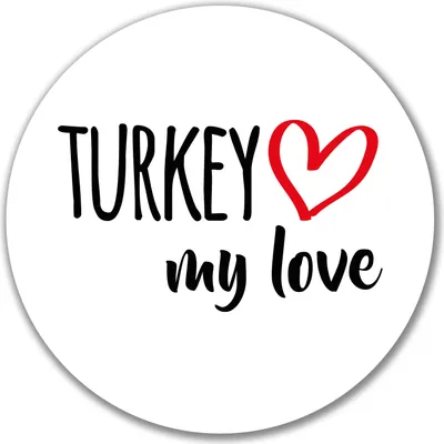 Produktbild von Huuraa Aufkleber Turkey my love 10cm rund Sticker Geschenkidee