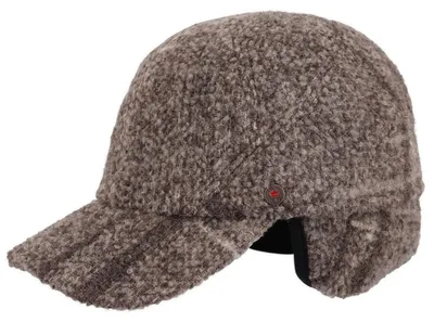 Produktbild von Balke Cap aus ungefärbter Wolle mit Ohrenschutz, braun, Gr. L