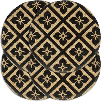 Produktbild von "im Angebot" Tischsets 4 Stk. Schwarz 38 cm Rund Jute - Tischsets CC120
