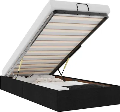 Produktbild von vidaXL Ottoman-Bett ohne Matratze Schwarz 80x200 cm Stoff