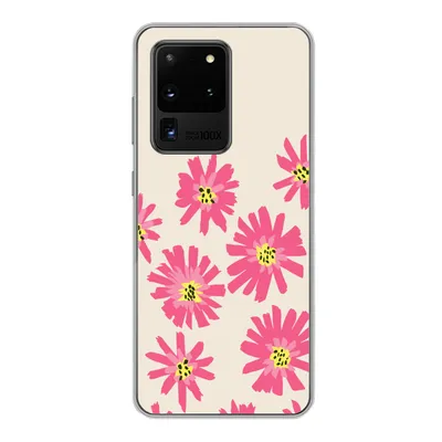 Produktbild von MuchoWow® Handyhülle Schutzhülle Hülle für Samsung Galaxy S20 Ultra Blumen - Muster - Minimalismus Silikon Softcase Handy Hülle - Karteninhaber