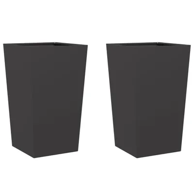 Produktbild von Pflanzkübel 2 Stk. Schwarz 45x45x75 cm Stahl