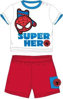 Produktbild von Spider-Man Kurz-Bekleidungsset "Super Hero" | Shirt & Hose weiß/rot,68