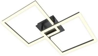 Imagen del producto de Lámpara de techo LED geométrica cuadrada negra de 60W, moderna, regulable, para uso en interiores