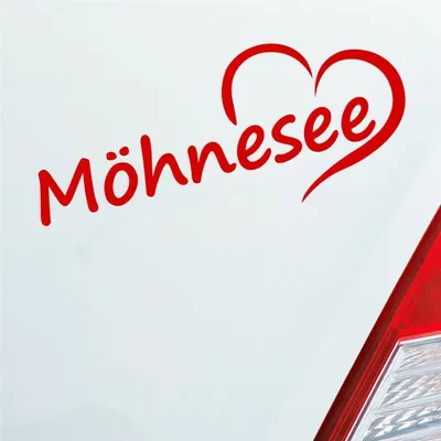Produktbild von Auto Aufkleber Möhnesee Sauerland HSK Soest Herz Stadt Liebe Love 20x8 cm Rot Sticker Heckscheibenaufkleber