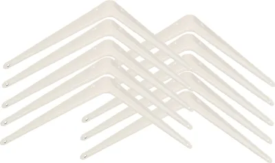 Productafbeelding van KOTARBAU® Set van 10 plankhoeken, 250 x 200 mm, plankdragers voor wandmontage, wit