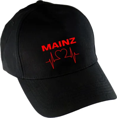 Produktbild von multifanshop Baseballcap - Mainz - Herzschlag, schwarz, Größe one size