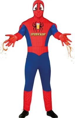 Produktbild von Superhelden Party Abenteuerfigur Kostüm Spider Bar Spaßheld Feier Held, Größe: 48 - 50 (M) Farbe: Rot