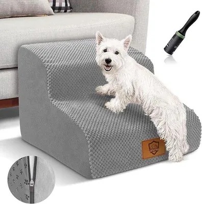 Produktbild von Famanu Hundetreppe für Sofa - Waschbarer Plüschbezug, rutschfeste Stufen