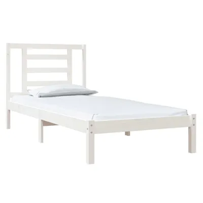 Produktbild von vidaXL Massivholzbett ohne Matratze Weiß 90x200 cm Kiefernholz