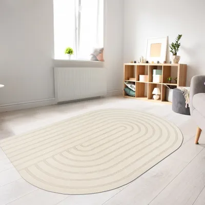 Obrázok produktu pre Tvar koberca Spálňa Obývacia izba ťah vzor alergie vhodné krémová sivá Veľkosť - 200 x 290 cm