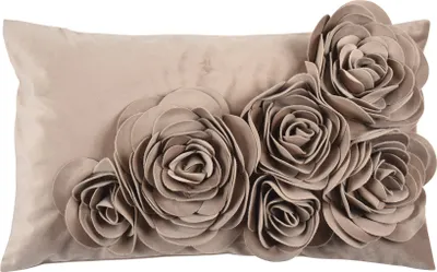 Produktbild von PAD Kissenhülle Samt Floral Taupe (30x50cm)