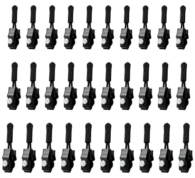 Reißverschluss-Reparaturset, 30 Stück, Metall, S/M/L, schwarz