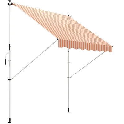 Produktbild von Outsunny manuell einziehbare Markise 300 x 150 x 170–280 cm, Balkonmarkise mit höhenverstellbarer Kurbel und Sonnenschutz für Terrasse, Garten, Orange