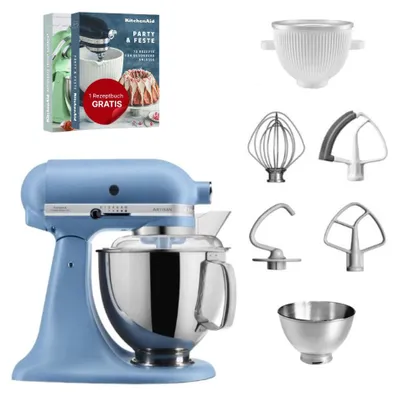 Produktbild von KitchenAid 4,8 L 5KSM175 Artisan Küchenmaschine Icelover mit Eiszubereiter Velvet Blue