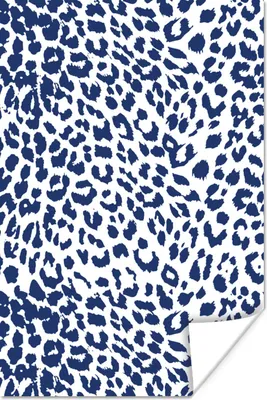 Produktbild von MuchoWow® Poster Pantherdruck - Blau - Weiß 40x60 cm - Plakate für die Wand - Poster Babyzimmer