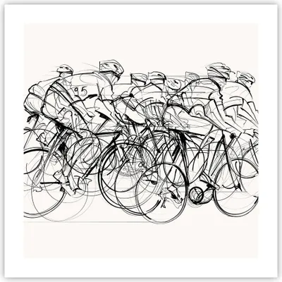 Produktbild von Poster - Poster ohne Rahmen - Fahrrad Rennen Rad - 50x50 cm - Wand Bild - Wanddeko - Wandbilder - Kunstposter - Wandposter - Bilder - Kunstdruck - Wanddekoration - Wandbild - P2XAC50x50-4122