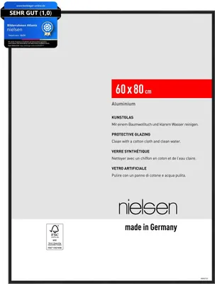 Produktbild von nielsen Aluminium Bilderrahmen Atlanta, 60 x 80 cm, Schwarz Matt