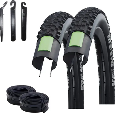 Produktbild von 2 x Smart Sam PLUS Fahrradreifen Performance DD GreenG E-50 54-622 (29,0 x 2,10) + 2 Schwalbe DV19 inkl. 3 Reifenheber