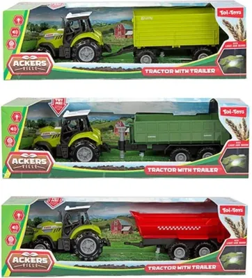 Produktbild von Toi-Toys Ackers Ville Traktor mit Anhänger + Licht und Sound sortiert