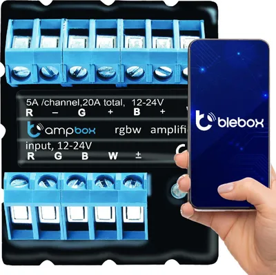 Zdjęcie produktu dla blebox ampBox, Czarny, Żywica, IP20, DC, 480 W, 12 - 24 V