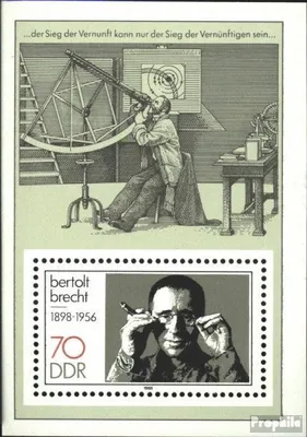 Produktbild von Briefmarken DDR 1988 Mi Block91 (kompl.Ausgabe) postfrisch 90.Geburtstag von Brecht / Bl.91