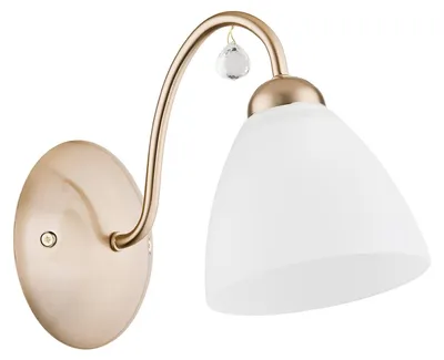 Produktbild von Wandlampe Metall Glas E27 18.5 cm hoch in Messing Weiß Modern