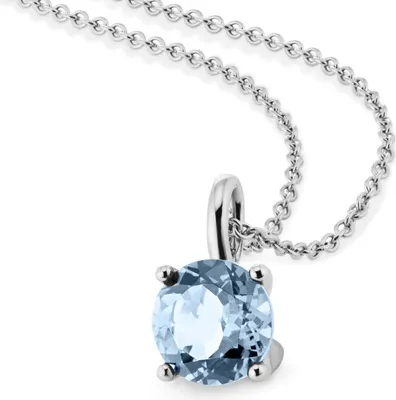 Produktbild von Orolino Halskette 585/- Gold 42+3cm weiß Blautopas beh. hellblau 500341646