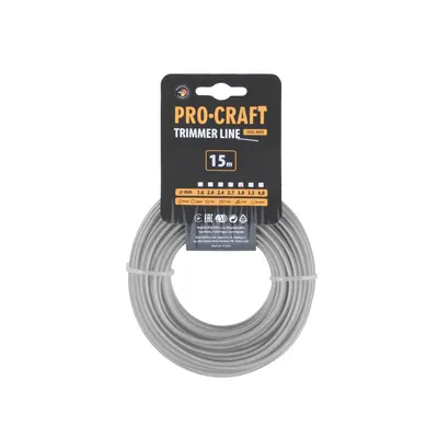 Obrázek produktu pro Struna žací zesílená (3mm) (15m) kulatá PROCRAFT KR/AR-3/15