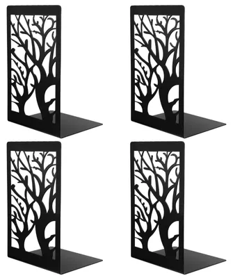 Immagine prodotto di Reggilibri - Metallo - Nero - 12 x 16 x 9,5 cm - Set da 4 - Antiscivolo