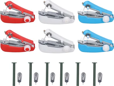 Produktbild von 6-teilige Handnähmaschine, vielseitig, farbig, rostfrei, tragbarer Mini-Stichhefter für zu Hause, im Freien, auf Reisen