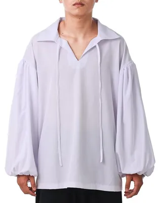 Immagine prodotto di Camicia da uomo a righe, stile "pirata" - collezione "Rinascimento coloniale", modello "poeta"