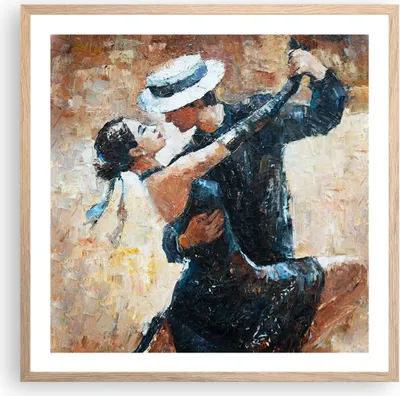 Produktbild von Gerahmtes Poster - Rahmen in heller Eiche - tanzen sie - 60x60 cm - Wand Bild - Wanddeko - Wandbilder - Kunstposter - Wandposter - Bilderrahmen - Bilder - Kunstdruck - Wandbild - P2NAC60x60-3773